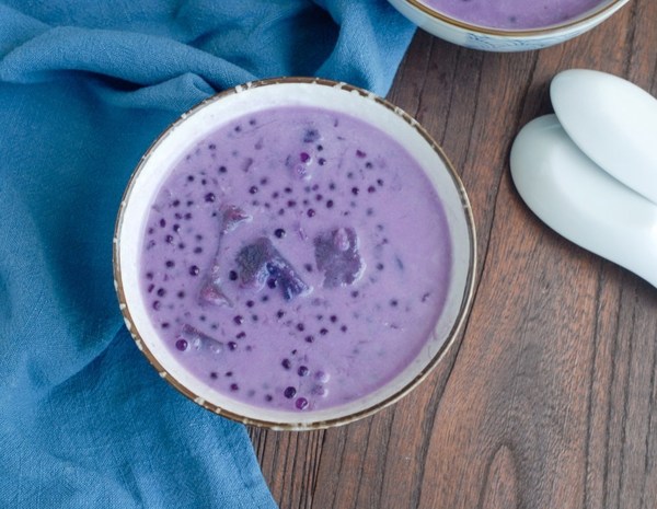 【中式糖水】零難度中式糖水食譜　紫薯椰汁西米露