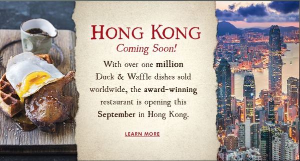 【中環美食】英國倫敦人氣餐廳Duck & Waffle登陸中環IFC  九月中起接受訂座！