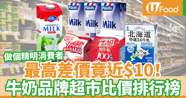 【超市格價】牛奶品牌兩大超市格價大普查  價格最高相差竟可近$10！