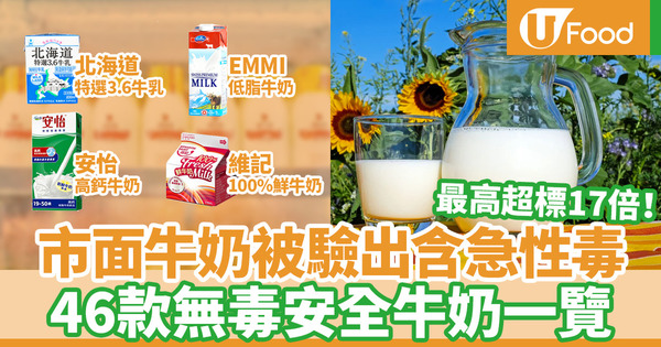 【食物安全】12款牛奶／牛奶飲品被驗出含急性毒素 一文睇清46款合格無毒牛奶