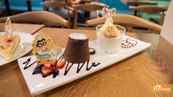 【蠟筆小新Cafe】山下菓子聯乘蠟筆小新推全港首間甜品Cafe　黑糖珍珠瀑布梳乎厘班戟／彈彈屁股布丁／小新隨身摺疊式環保飲管