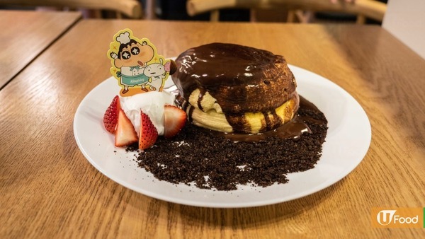 【蠟筆小新Cafe】山下菓子聯乘蠟筆小新推全港首間甜品Cafe　黑糖珍珠瀑布梳乎厘班戟／彈彈屁股布丁／小新隨身摺疊式環保飲管