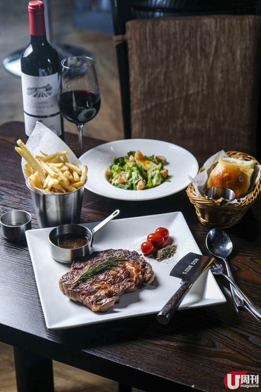 【灣仔美食】$298 黑安格斯牛扒餐  任食薯條麵包沙律