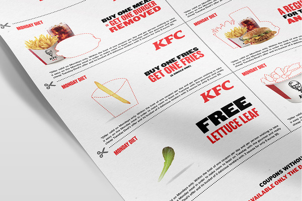 【KFC】法國KFC搞笑廣告推出一系列「蝕底節食券」 套餐走漢堡包／買一條薯條送一條薯條／免費生菜一塊
