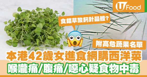 【食物安全】婦人在Big Big Shop網購西洋菜 進食後疑草酸鈣針晶體致食物中毒（附安全食用蔬菜貼士）