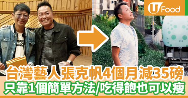【明星健康減肥】吃不停也能瘦！靠低升糖飲食法狂減35磅　台灣藝人張克帆分享輕鬆吃不胖減肥法