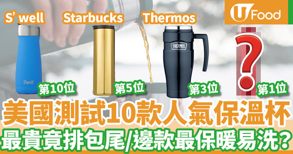 【保溫杯推薦】美國消費者報告測試10款人氣保溫杯推薦  S'well評分最低／Starbucks杯只排第5！