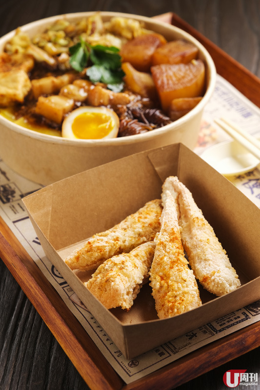 塔香鹽酥雞香菇滷肉便當 $62 鹽酥雞鹹香卻不會油膩，便當還有滷肉、肉燥和多款滷水做配菜。