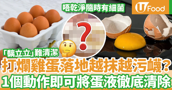 【蛋液清潔】雞蛋打破落地難徹底清潔  日本達人教用1招完美清潔蛋液