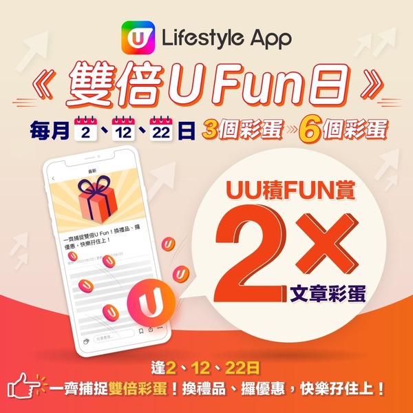U Lifestyle App雙倍U Fun日！齊齊捕捉雙倍文章彩蛋！