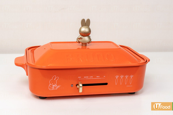 開箱Miffy x BRUNO限定聯名多功能電熱鍋　Miffy造型六格烤盤／可愛立體蓋鈕／橙色醒目機身連插畫／實測煎Pancake