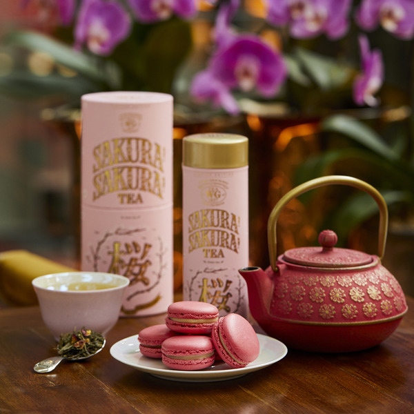 【母親節送禮】名牌茶店粉色限定 櫻花茶 + 茶香馬卡龍 / 超夢幻粉色茶具套裝&nbsp;