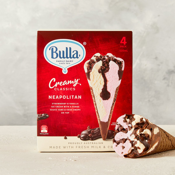 超市新出澳洲直送Bulla雪糕甜筒　朱古力蜂巢糖脆粒／流心朱古力雲呢拿味！