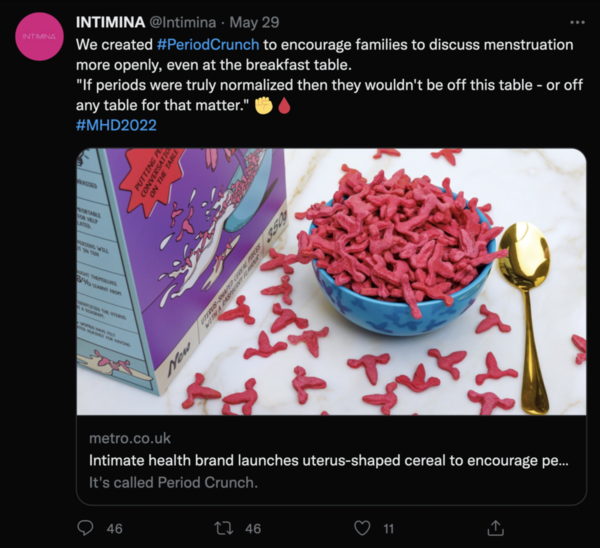 瑞典企業推「子宮形早餐穀物」　望助消除社會對月經污名化