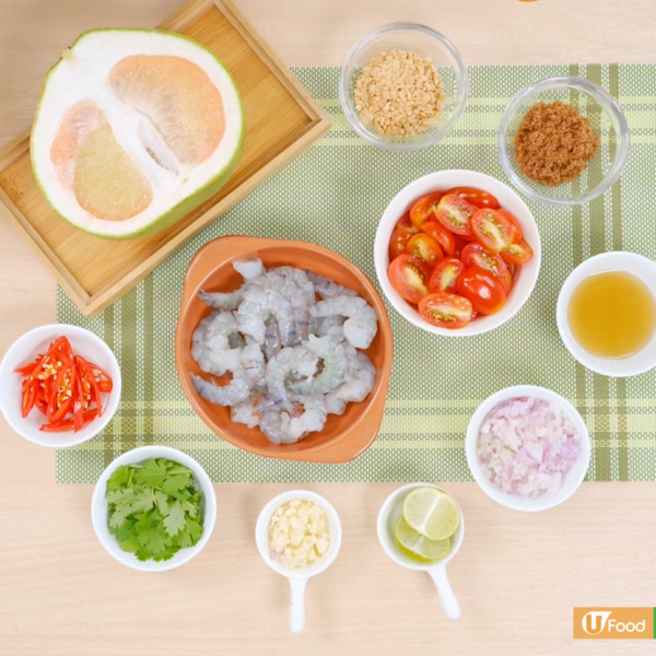 泰式食譜｜泰式柚子大蝦沙律食譜　零失敗泰式甜酸沙律汁！夏日清新開胃低卡料理