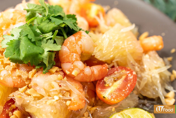 泰式食譜｜泰式柚子大蝦沙律食譜　零失敗泰式甜酸沙律汁！夏日清新開胃低卡料理