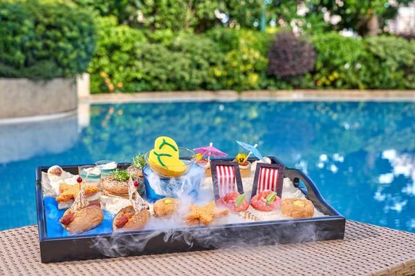 黃金海岸酒店夏日主題下午茶低至72折優惠    歎可愛沙灘造型甜品／帶子三文魚子撻／免費升級特飲