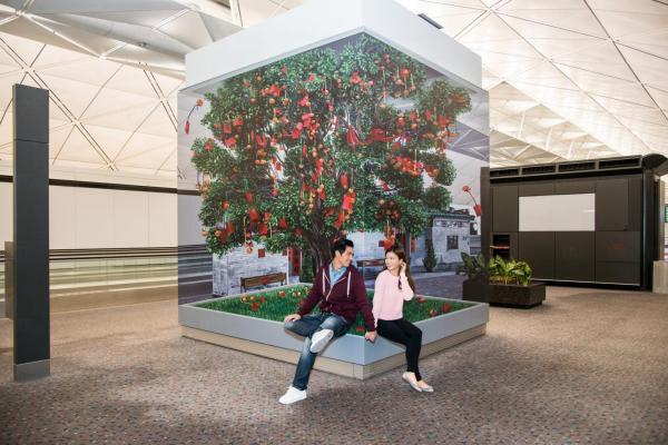 香港國際機場立體畫 - 大埔林村許願樹