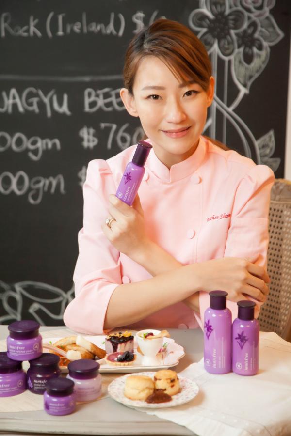 星級名廚Esther Sham將與韓牌Innisfree合作，設計8款既富有韓式滋味而又具養顏功效的「蘭花法式下午茶套餐」。