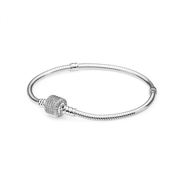 PANDORA Moments silver bracelet with cubic zirconia clasp
