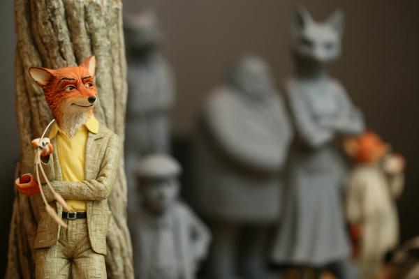 狐狸爸爸的拍攝人偶模型。