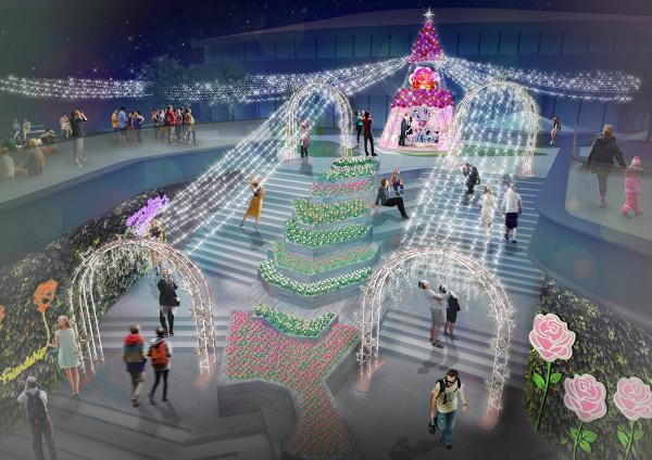 【聖誕節2018】葵芳新都會廣場4萬呎玫瑰花燈海！水晶聖誕樹/過萬朵玫瑰花