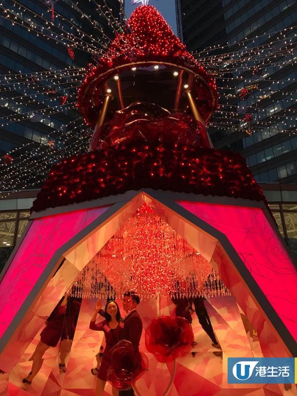 【聖誕節2018】葵芳新都會廣場變身4萬呎玫瑰花園！24呎水晶聖誕樹/星光隧道