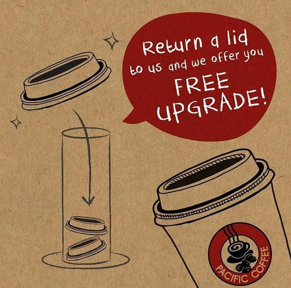 Pacific Coffee回收咖啡杯蓋計劃　可享免費升級優惠