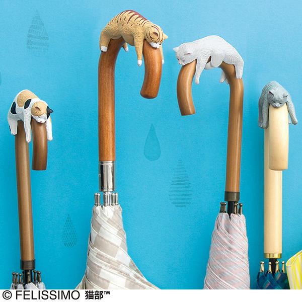 日本Felissimo全新得意貓咪雜貨登場！6款迷你小貓瞓覺造型雨傘柄裝飾