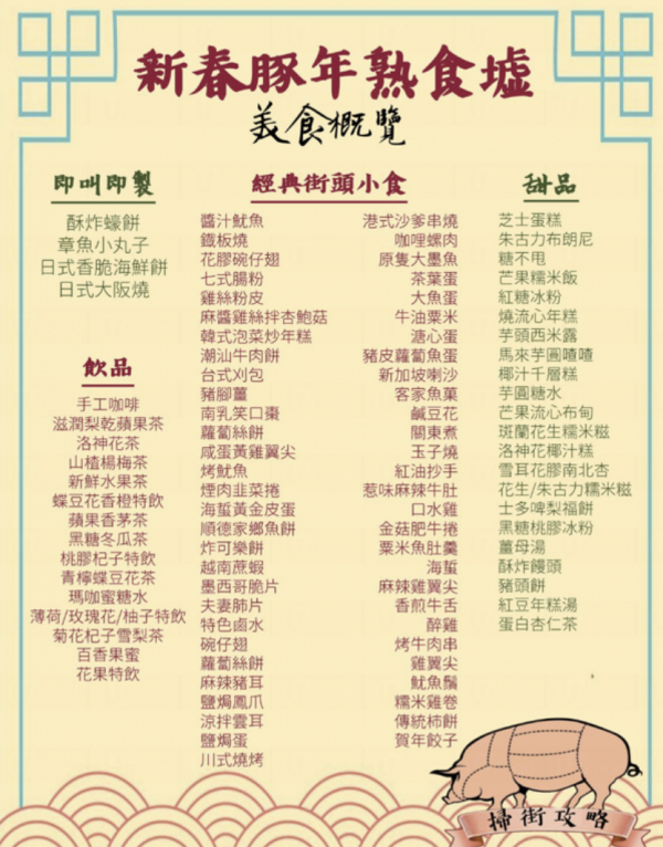 【新年2019】深水埗新年熟食墟市年三十晚開鑼　即炸蠔餅/厚燒玉子/串燒/芋圓