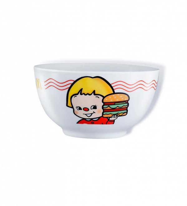 麥當勞聯乘出前一丁推出限量版陶瓷碗碟套裝　清仔清妹手捧薯條/漢堡可愛圖案