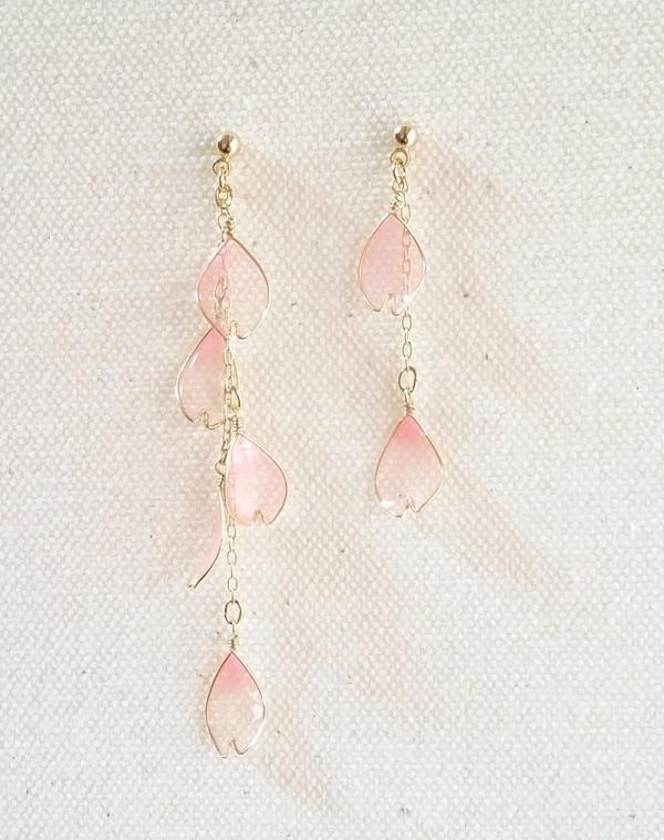 cherry blossoms petal pierced earrings or clip-on earrings $162.9
