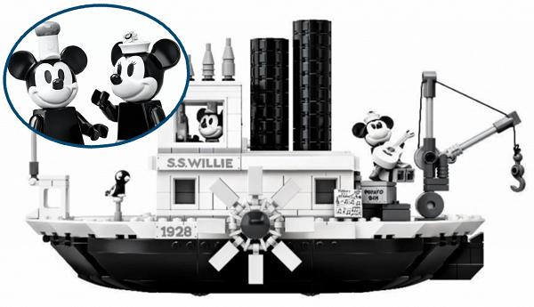 黑白米奇威利號汽船復刻版LEGO！還原迪士尼首部經典動畫米奇米妮船上奏樂場景