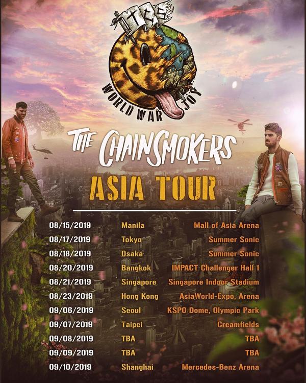 美國人氣EDM組合The Chainsmokers　開亞洲巡迴8月再度來港