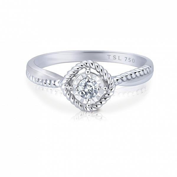 TSL | 謝瑞麟 18K白色黃金鑲鑽石戒指 $2,595 (數量有限售完即止)