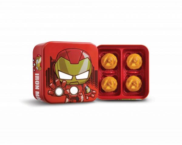 迷你英雄鐵甲奇俠月餅 - 流心奶黃月餅 原價：$248/盒 (1盒4個) 特價：$278/套