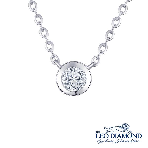 The Leo Diamond® 18K/750 白色黃金天然鑽石鑲嵌頸鍊 $9074