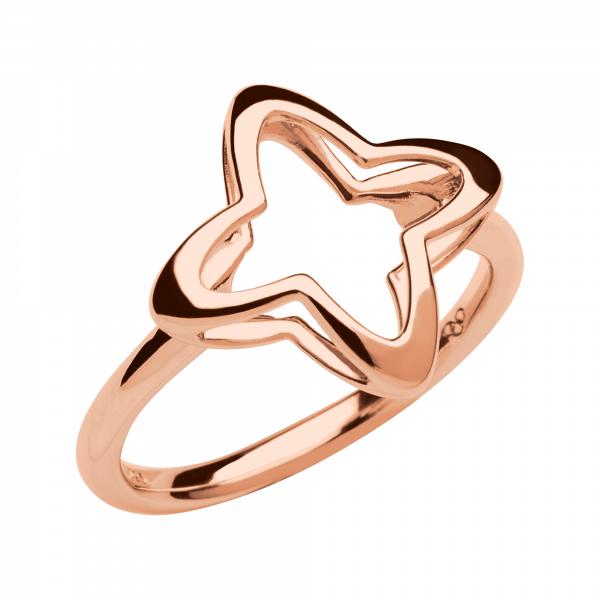 Splendour 18kt Rose Gold Vermeil Open Four-Point Star Ring  $1200