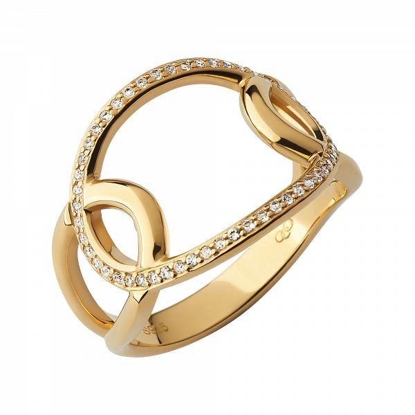 Ovals 18kt Yellow Gold Vermeil & White Topaz Cut Out Ring $1550