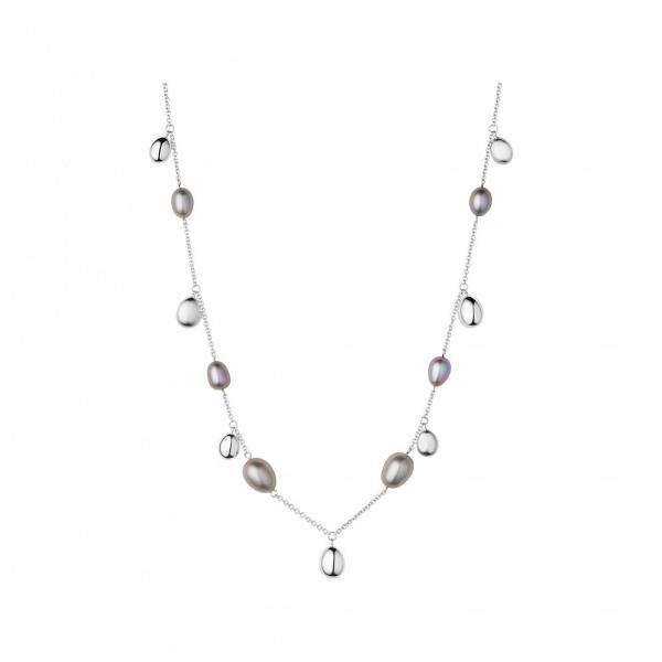 Hope Sterling Silver & Grey Pearl Multi Droplet Necklace $2100
