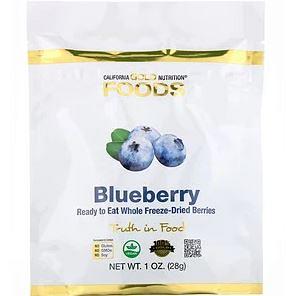 California Gold Nutrition, 凍幹藍莓，即食整塊凍幹藍莓，1 盎司（28 克）