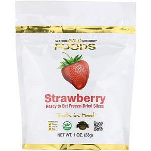 California Gold Nutrition, 凍幹草莓，即食凍幹草莓，1 盎司（28 克）