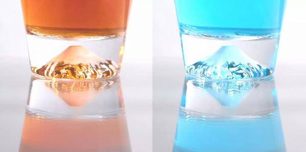6款超華麗日本櫻花富士山杯登場！純手工製作 玻璃杯映射不同顏色富士山