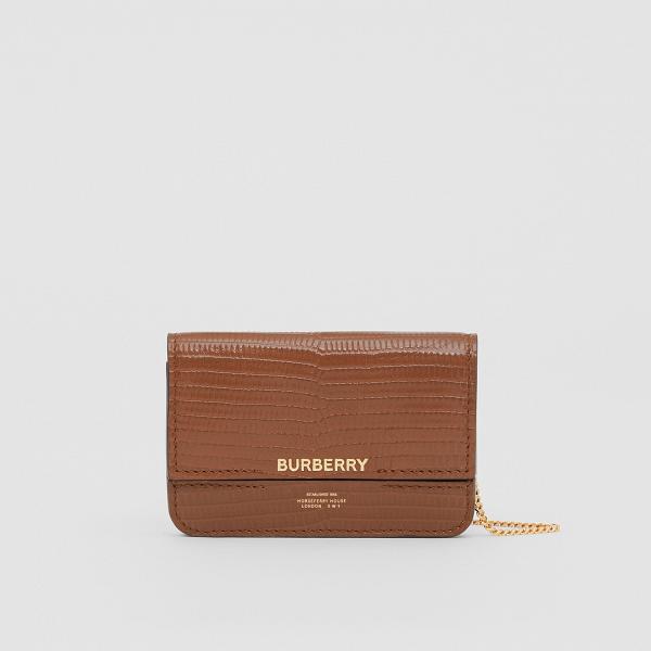 Embossed Deerskin Card Case with Chain Strap $2050 (原價$4100)