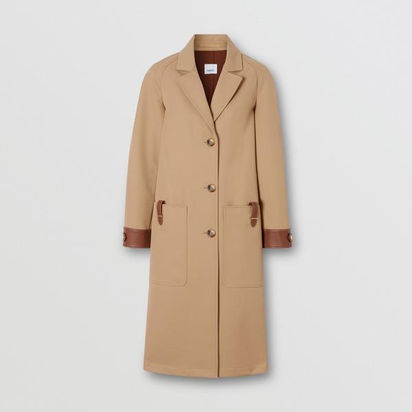 Leather Trim Bonded Cotton Lab Coat $13500 (原價$27000)