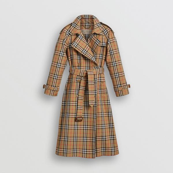 Vintage Check Cotton Trench Coat $10250 (原價$20500)