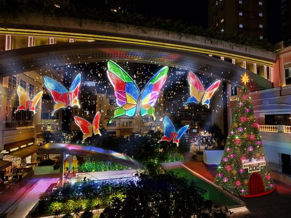 【聖誕好去處2020】利東街全球首個AI蝴蝶光影藝術裝置！350隻幻彩玻璃蝴蝶飛舞/12米高聖誕樹