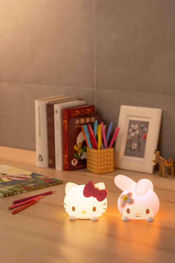 7-Eleven便利店Sanrio LED小夜燈印花換購 Hello Kitty+My Melody大頭造型 聲控/觸控開關