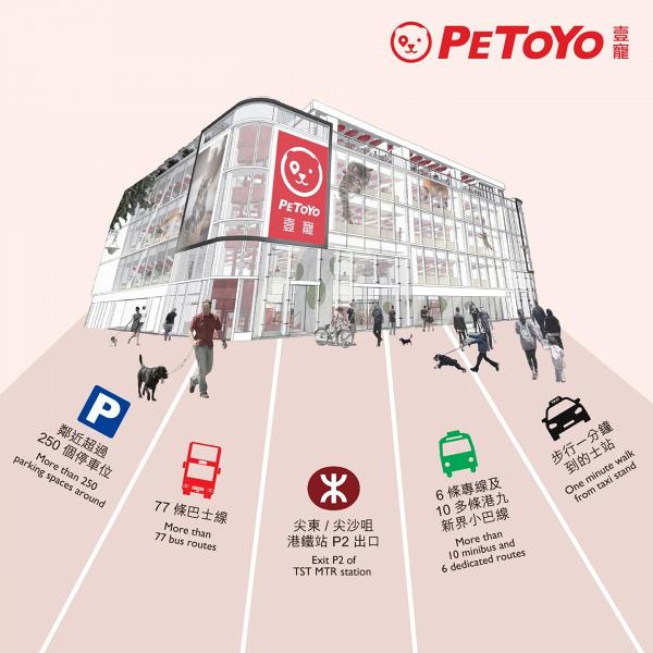 尖沙咀7層高寵物商場Petoyo 2021年初開幕 全港最大規模！寵物超市/酒店/美容/醫療