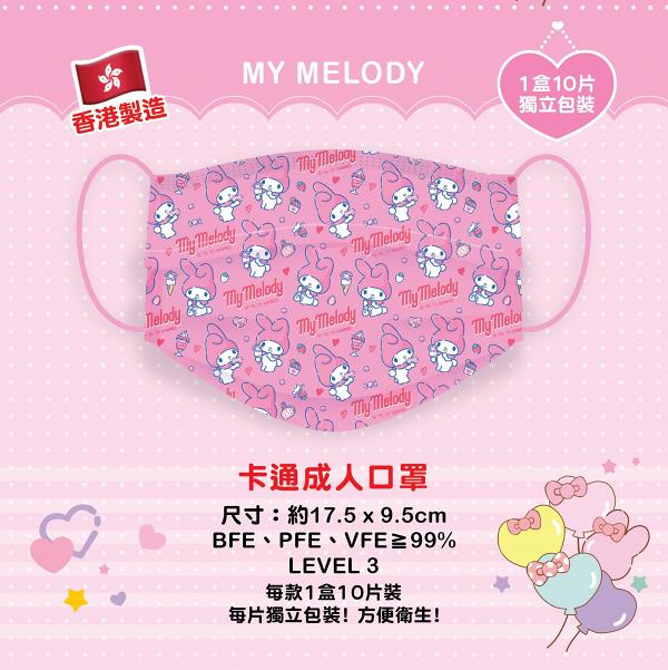【香港口罩】日本城獨家成人Sanrio口罩開賣 $32/盒！Hello Kitty/Melody印花圖案